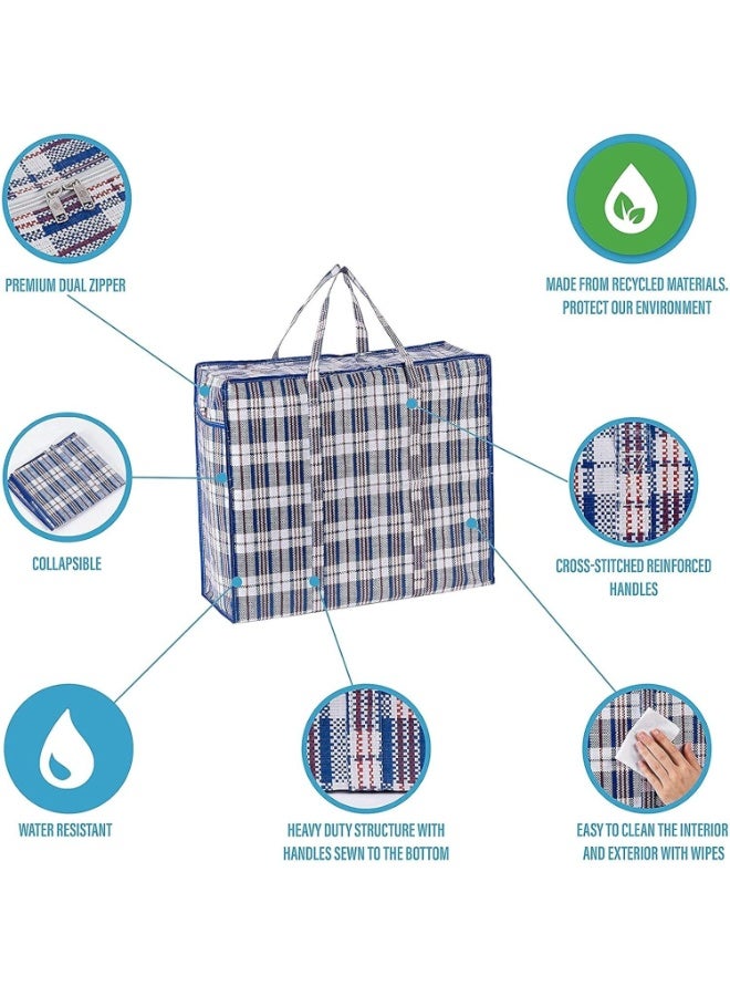 SRLIWHITE 3 Pack Extra Large Storage Bags, Jumbo Organizer Bags with Zippers and Handles, Water-Resistant, for Bedding, Clothes, Pillows, Moving or Storage (50×50×12 cm) - Image 2